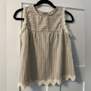 NEW! Altar’d State cotton/linen raw edge sleeveless top